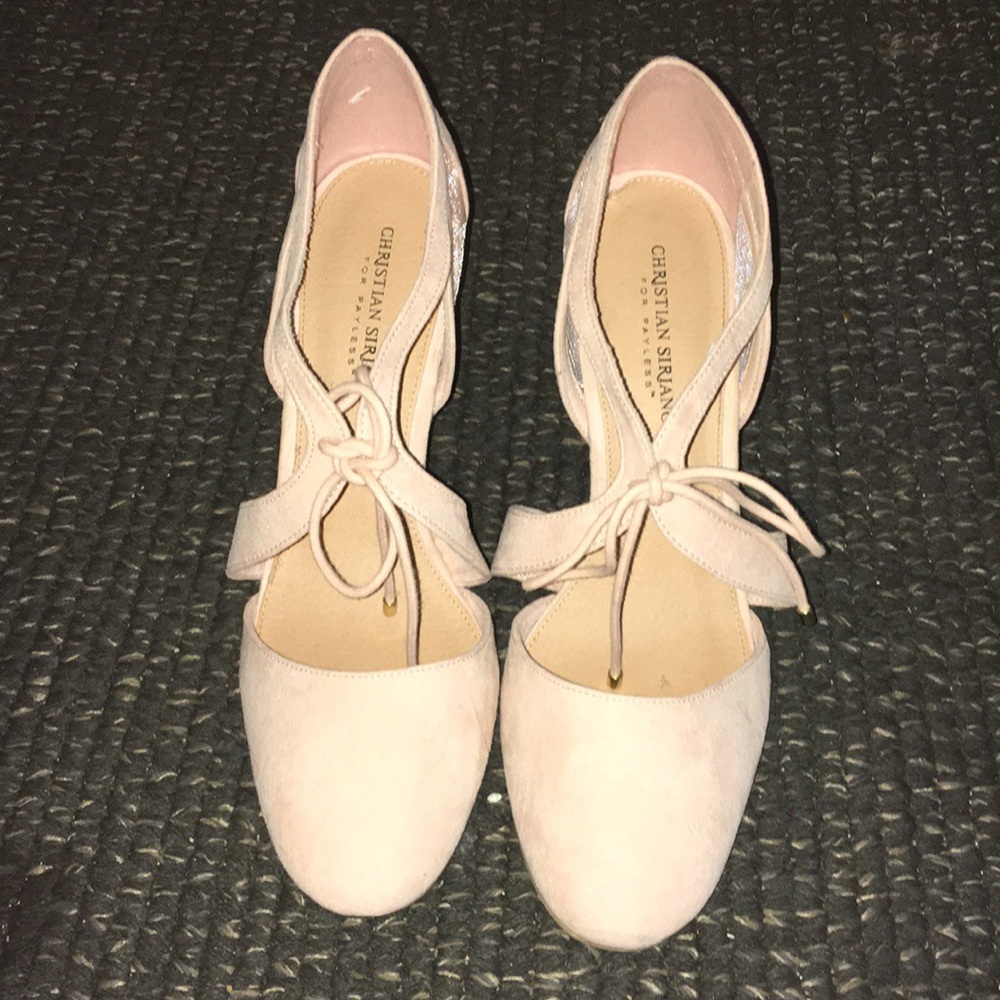 Christian Siriano Designer baby pink pumps/heels